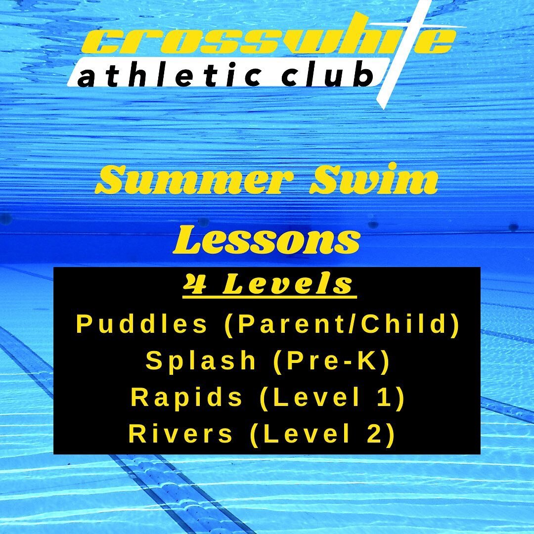 It&rsquo;s time for Summer Swim Sign-Ups! Can you say that 4 times? Because we are offering FOUR levels of Summer Swim Lessons 🤩 Each session will be a 2 week format with lessons every day Monday-Thursday for a total of 8 lessons. Each lesson is a t