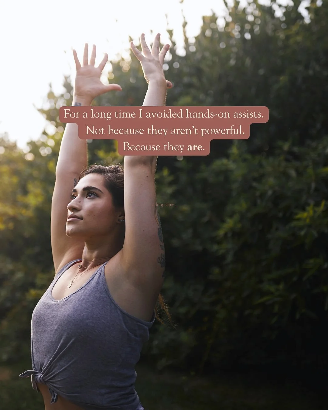 Touch in yoga can be incredibly powerful. It can communicate grounding, support, and care in ways that words alone sometimes cannot. For a long time I stepped away from hands-on assistance entirely. I focused on refining my language and cueing so stu