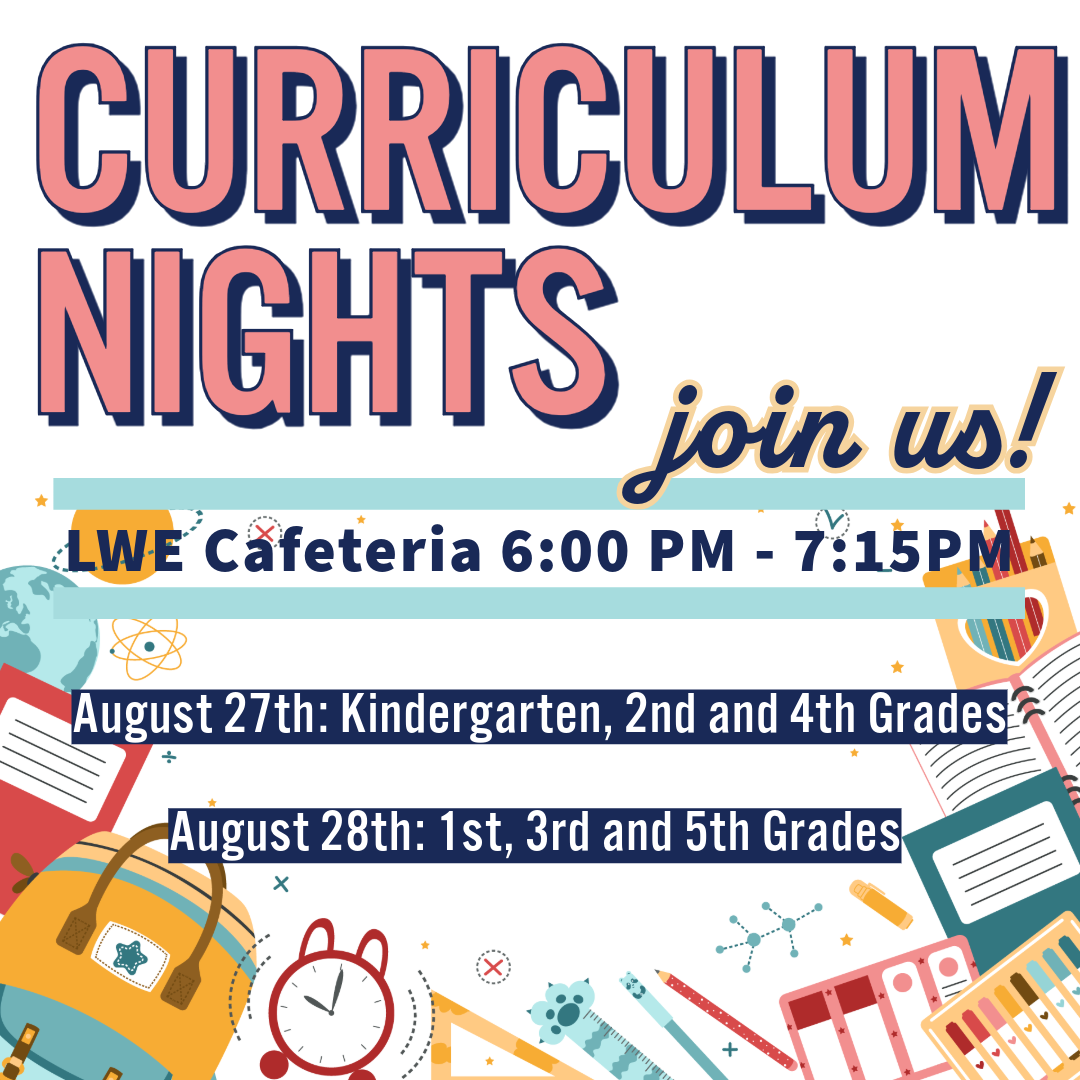 Curriculum Nights: Kindergarten, 2nd and 4th Grades