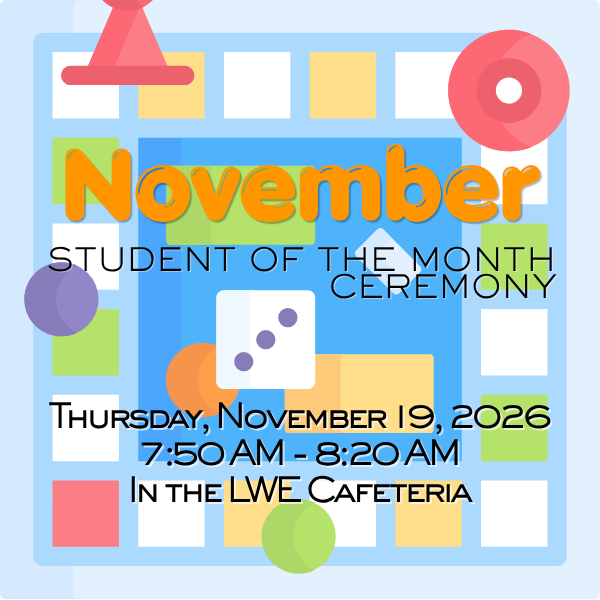 October Student of the Month Ceremony