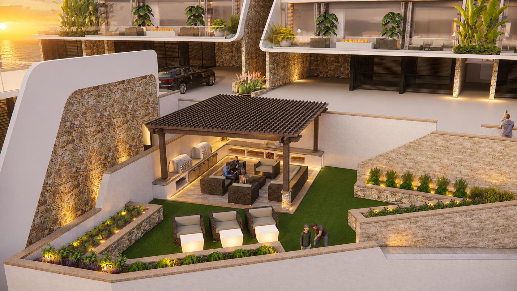 Community dining and lounging area