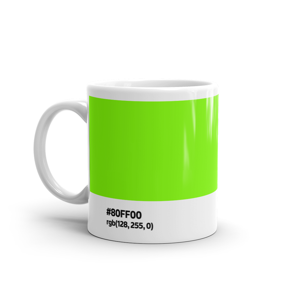 80FF00 - Yellow Green - Hex Code Mug — HEXMUG