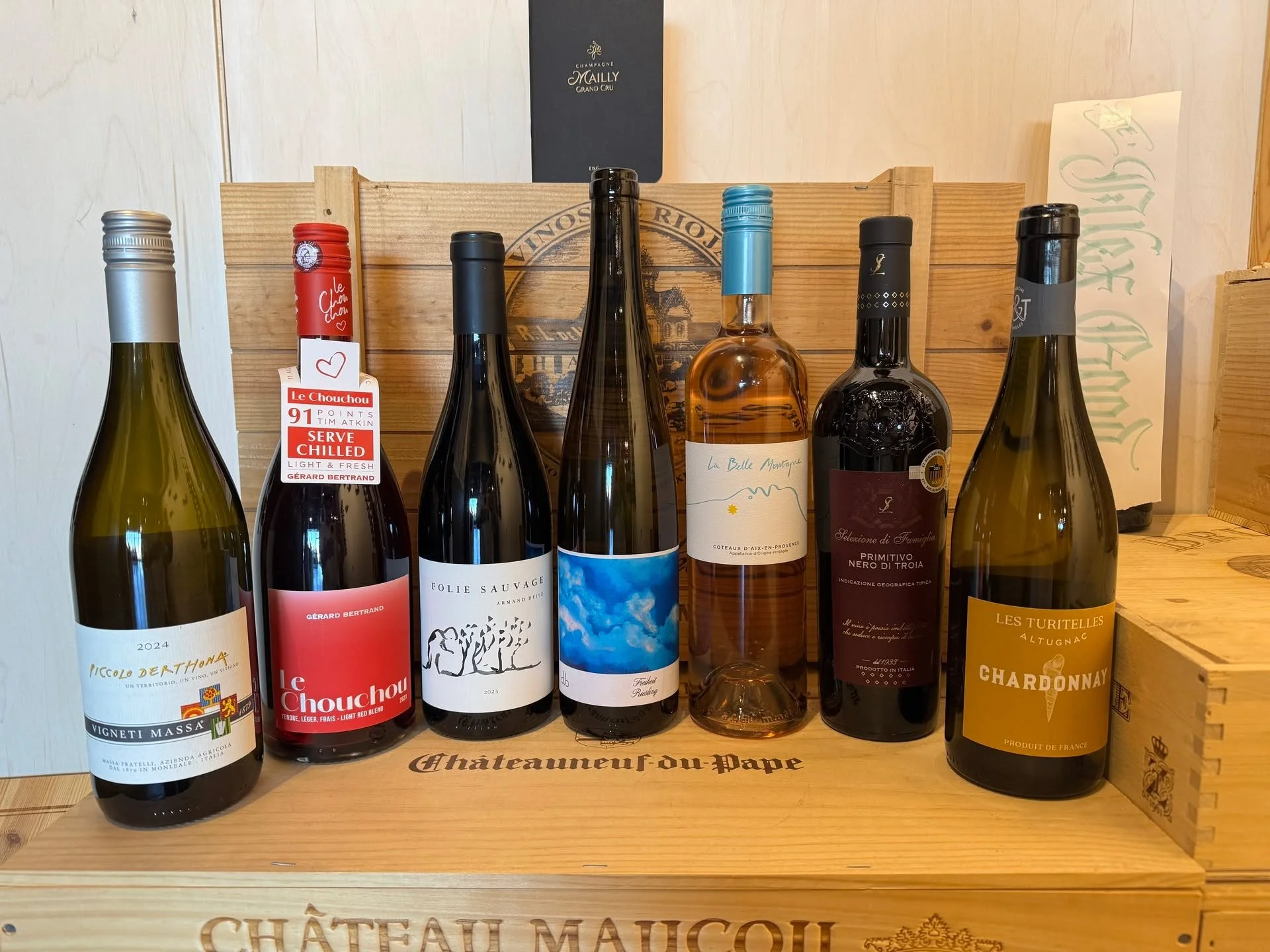 New wines have landed on the shelves just in time for Valentines Day!

Vigneti Massa &ndash; Piccolo Derthona Colli Tortonesi Timorasso 2024 (Piedmont, Italy)

G&eacute;rard Bertrand &ndash; Le Chouchou Light Red 2023 (Languedoc, France)

Armand Heit