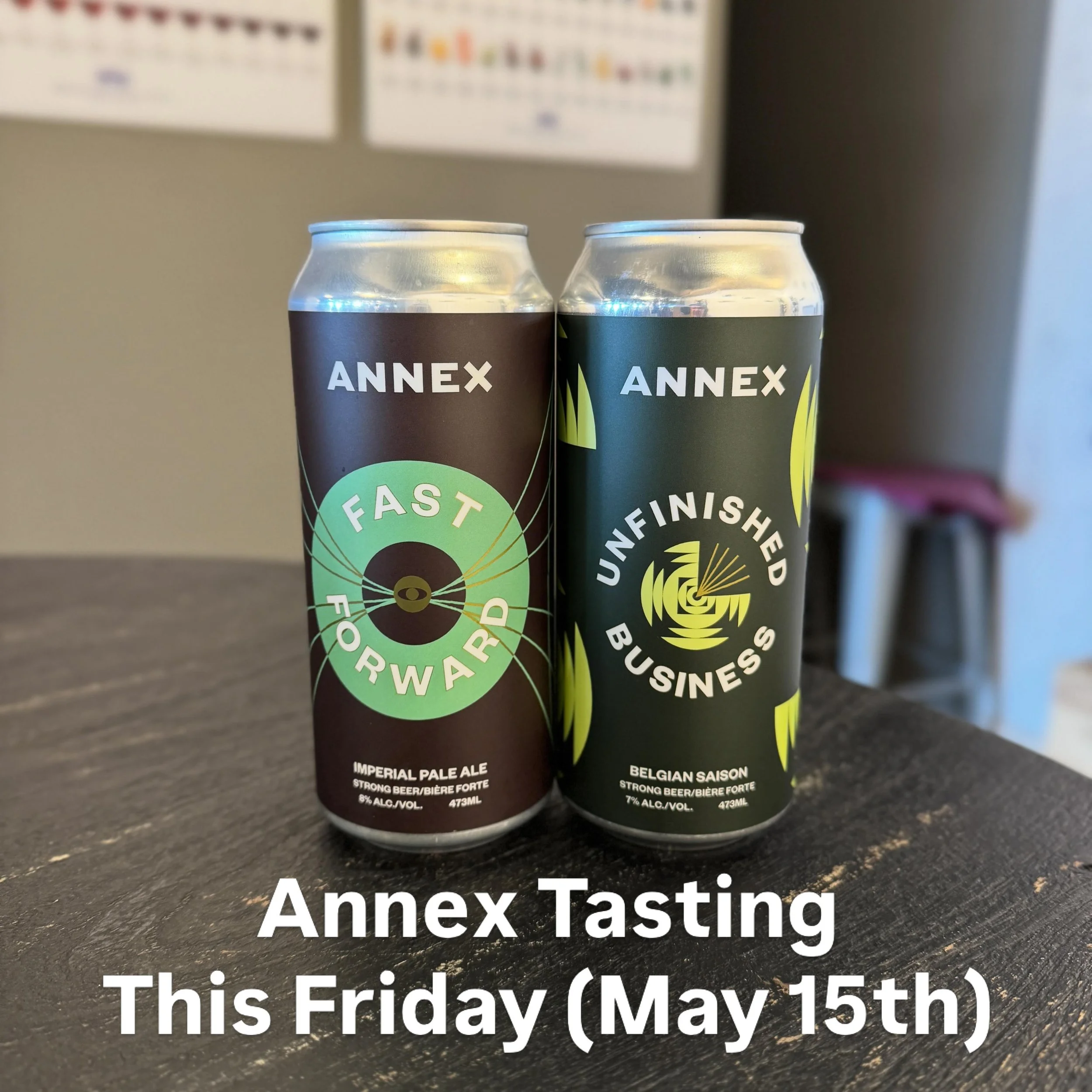 Kick off your long weekend with a free tasting from our friends @annexales this Friday (May 15th) from 4-7pm at @oak_and_vine 
They will be pouring their brand new beers Fast Forward (Imperial Pale Ale) and Unfinished Business (Belgian Saison), along