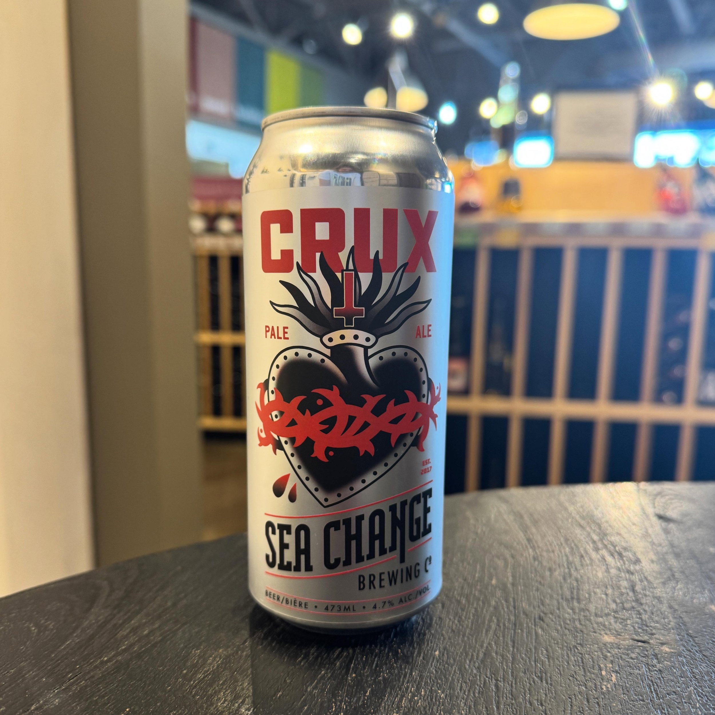 Crux, the brand new Pale Ale from @seachangebrewingco has arrived just in time for May Long! Come grab a can (or 4) to enjoy over the long weekend!