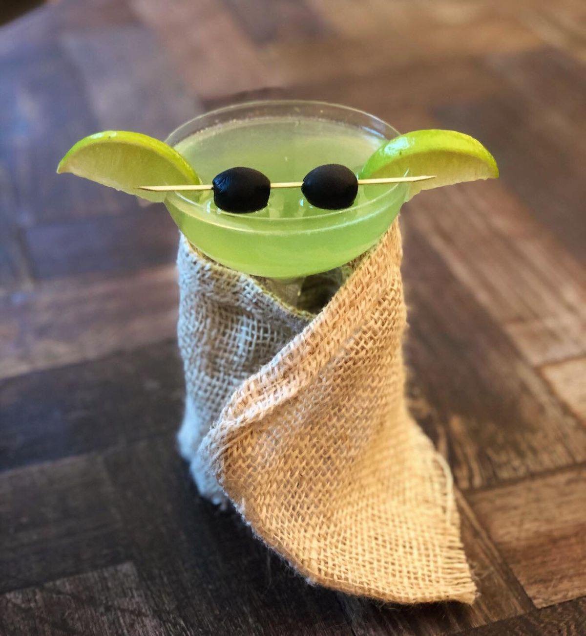 May the 4th be with you! 

Baby Yoda Cocktail

Place the peeled kiwi in the bottom of a cocktail shaker and muddle till you get a puree type consistency. Add the vodka, syrup and lime juice and fill with ice. Shake till cold and strain into a coupe

