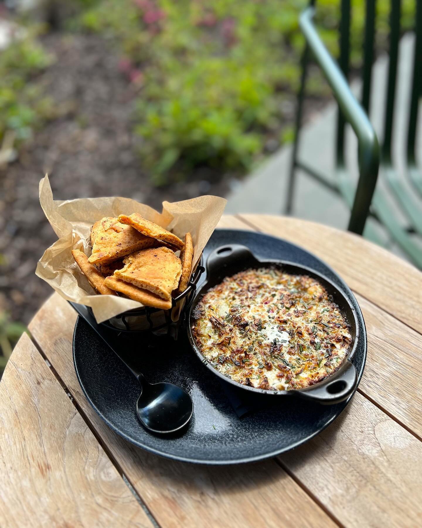 Introducing the newest addition to our menu - a creamy and indulgent spinach artichoke dip! Perfect for sharing with friends or enjoying as a solo treat. Trust us, you won&rsquo;t be able to resist this flavorful dish. 

Spinach and Artichoke Dip - a