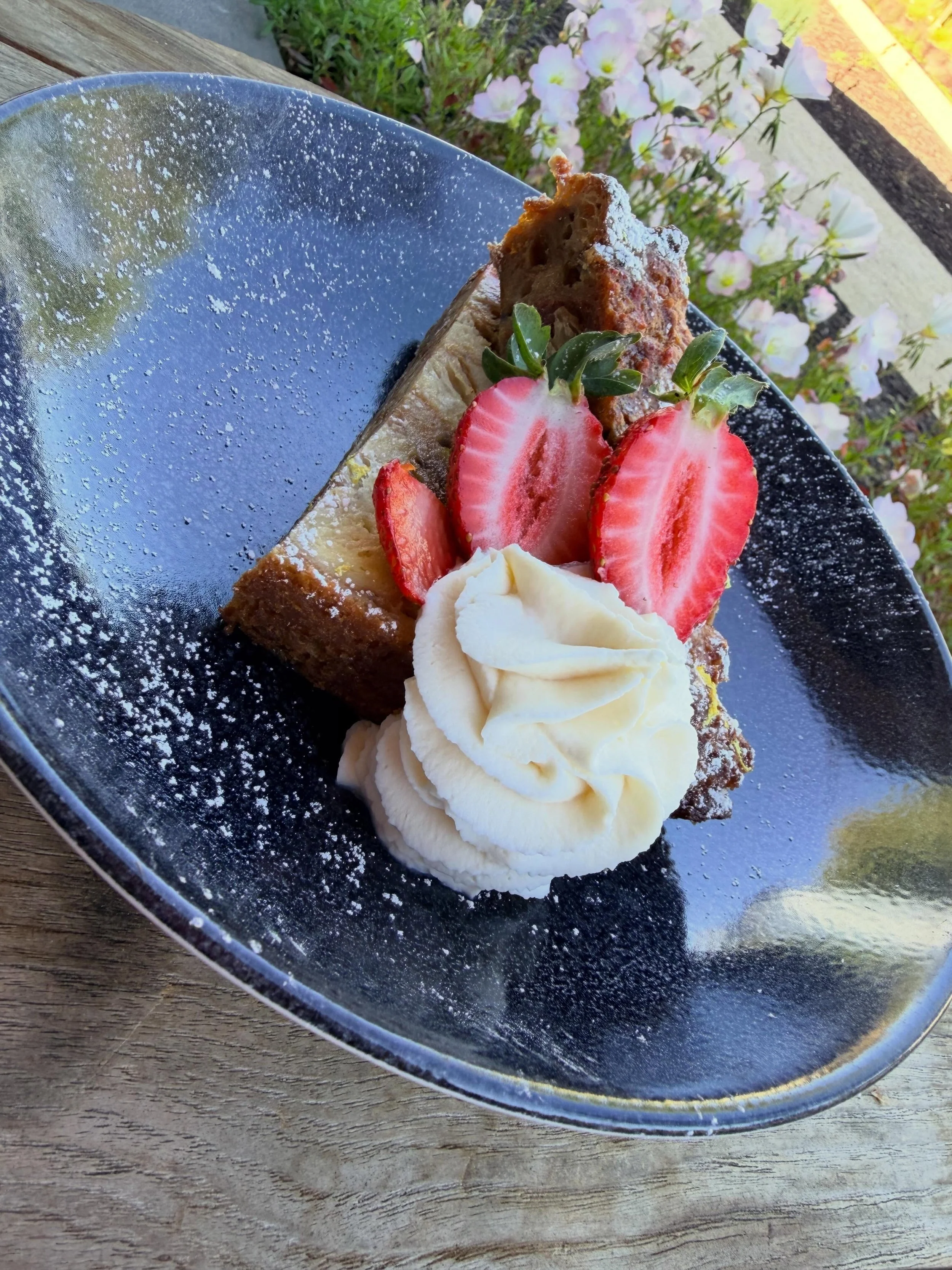 Sweeten your day with our Strawberry Bread Pudding special. 🍓✨ Warm, comforting, and perfectly topped&mdash;come grab a slice while it lasts!
#TimberAndTide #Special #BreadPudding #FreshIngredients #DessertLovers