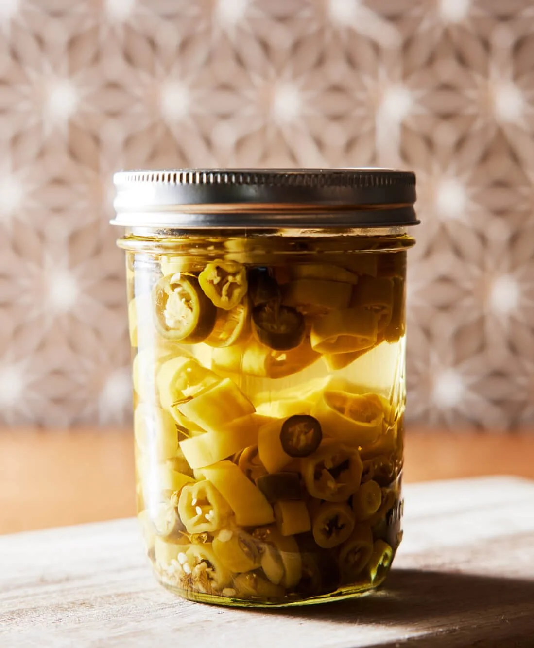 Our chef grown and pickled banana, jalapeno, and havasu hots peppers