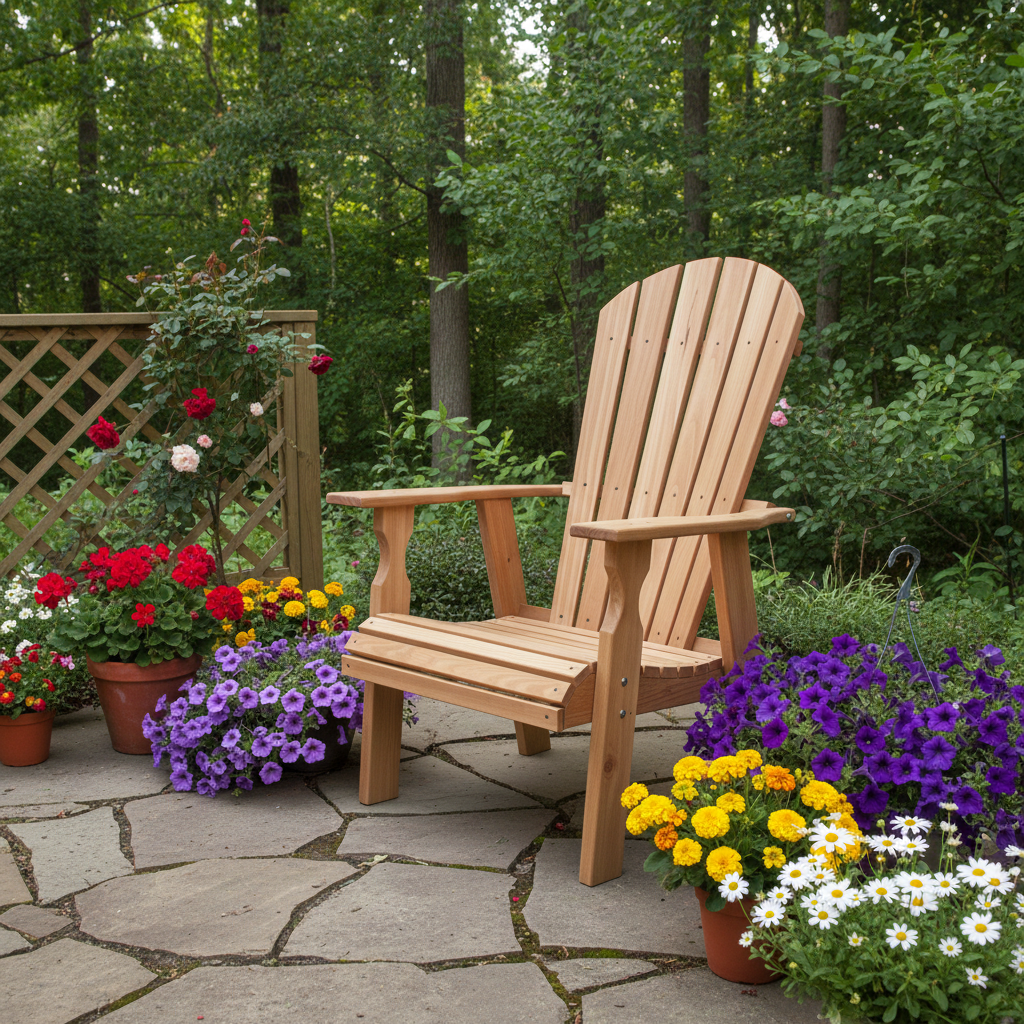 Cedar Fan-back Deck Chair, Amish-made