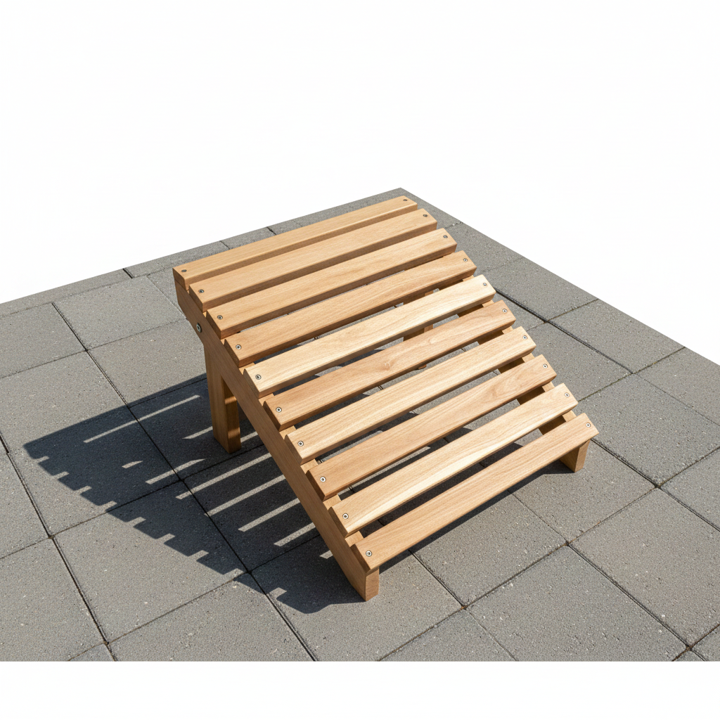 Unstained ottoman on gray concrete blocks.png