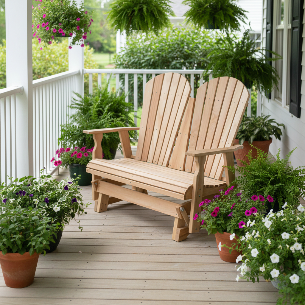 4 Ft Double Fan-back Glider - Porch with Petunias & Ferns.png