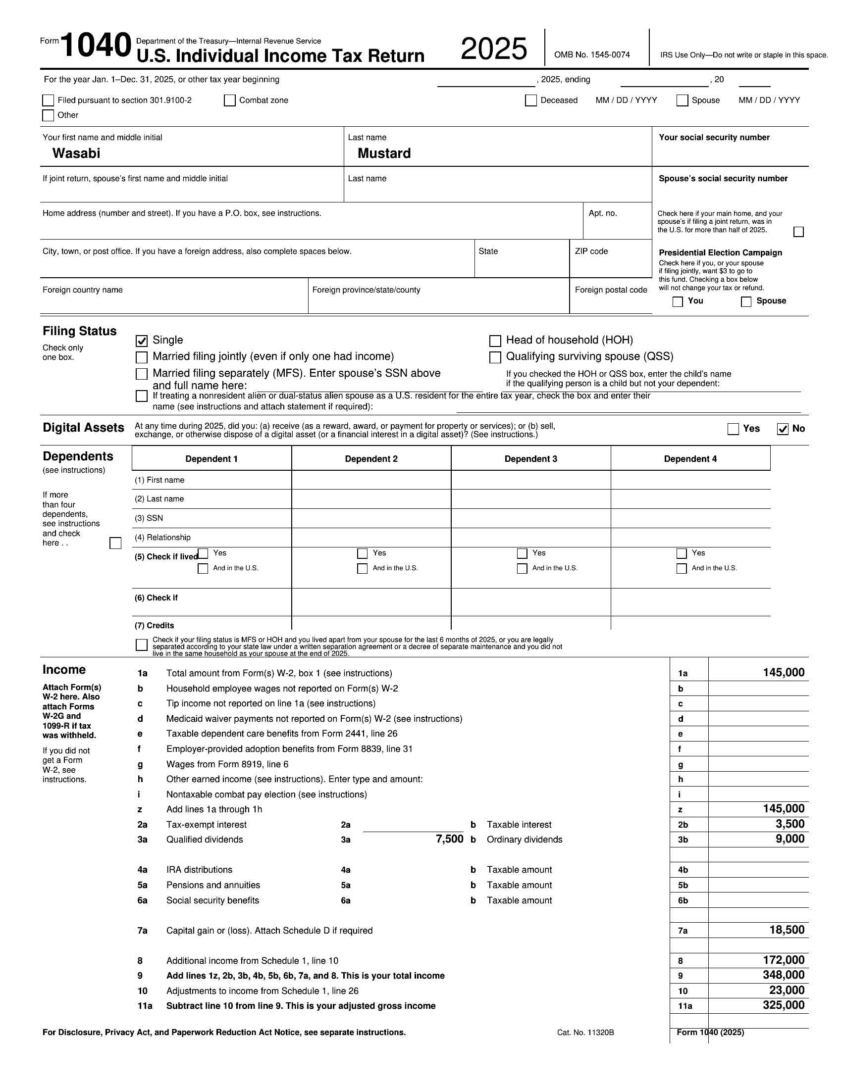 Example Form 1120S return