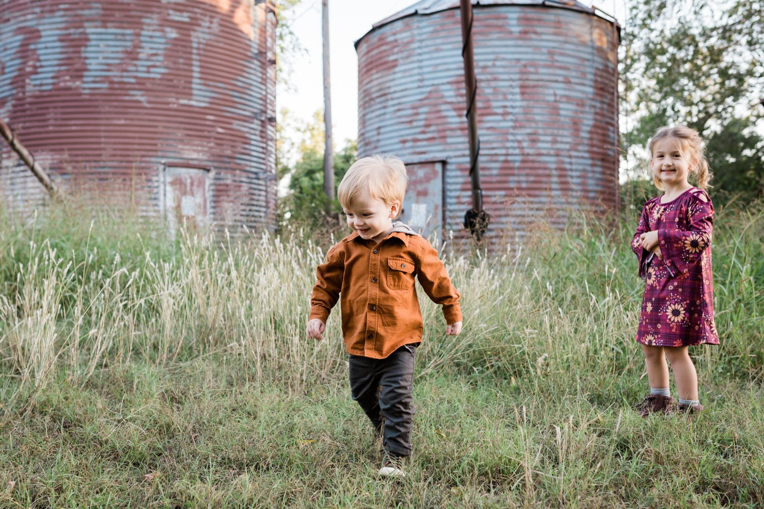 little kids on Oklahoma farm