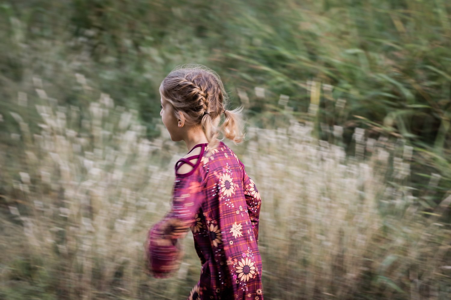 photo of young girl running