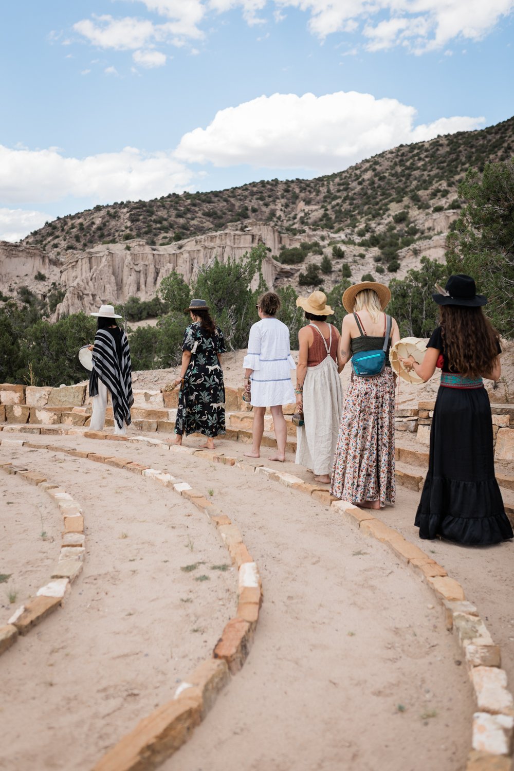 walking the labyrinth women's retreat photography 