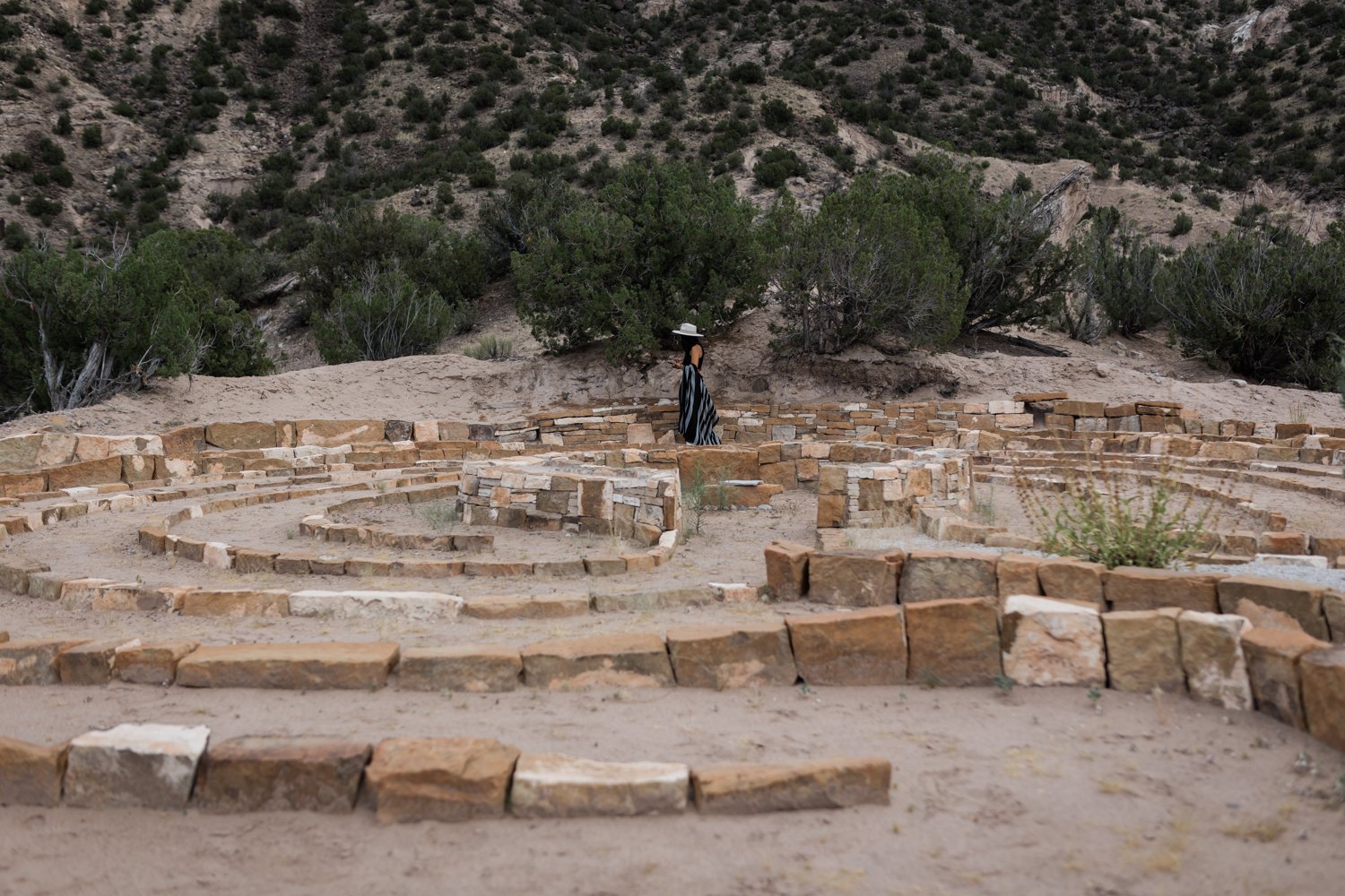 women in labyrinth at retreat in NM