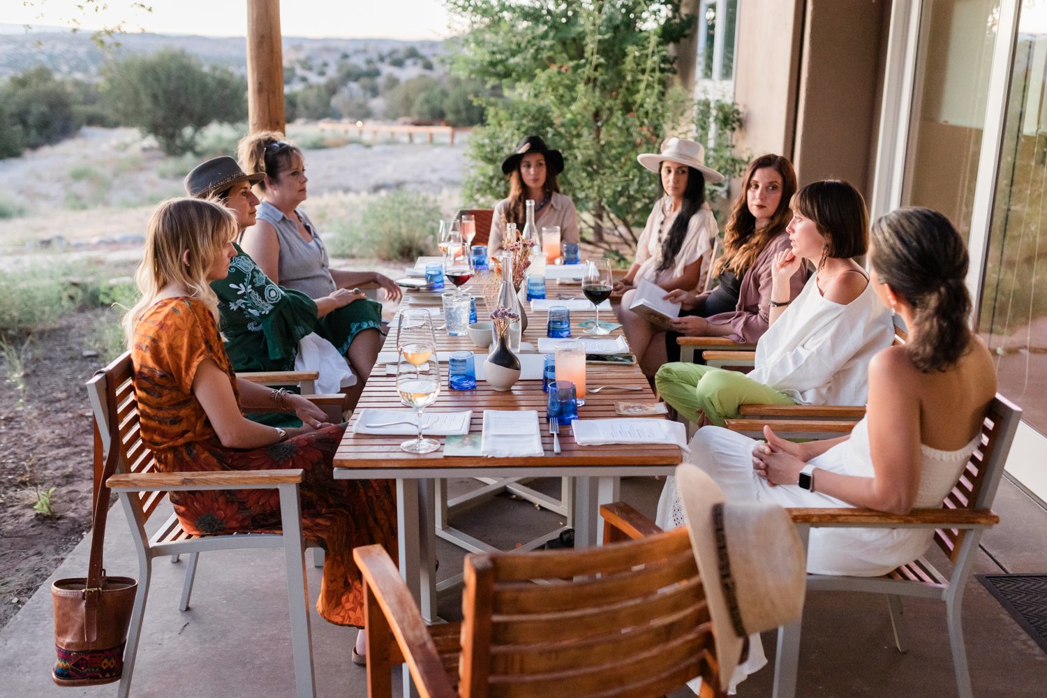 women dining at Nosa retreat