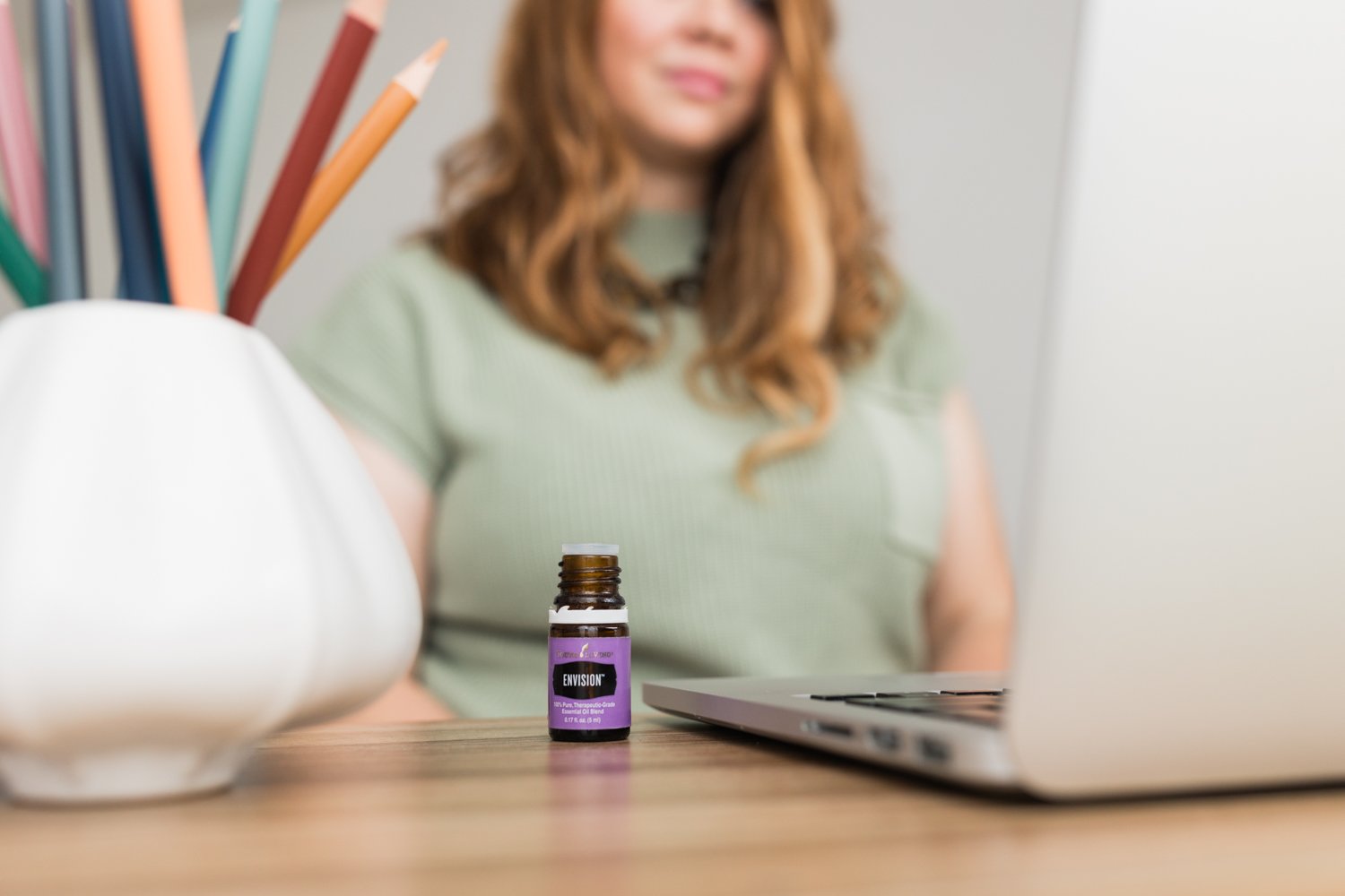 essential oils woman working photos