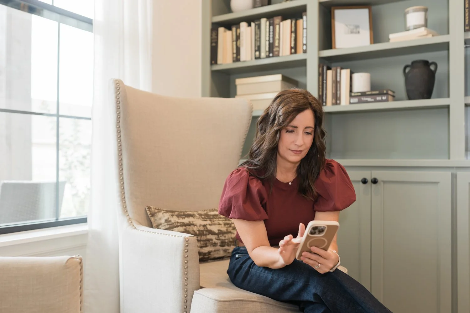OKC headshot photographer capturing business professional inside model home