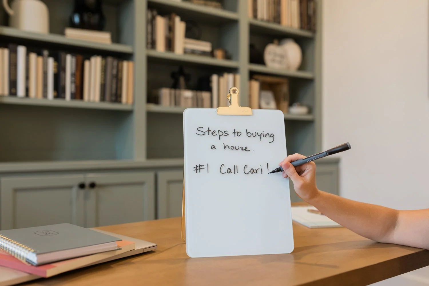 Whiteboard concept shot for mortgage tips and interest rate updates