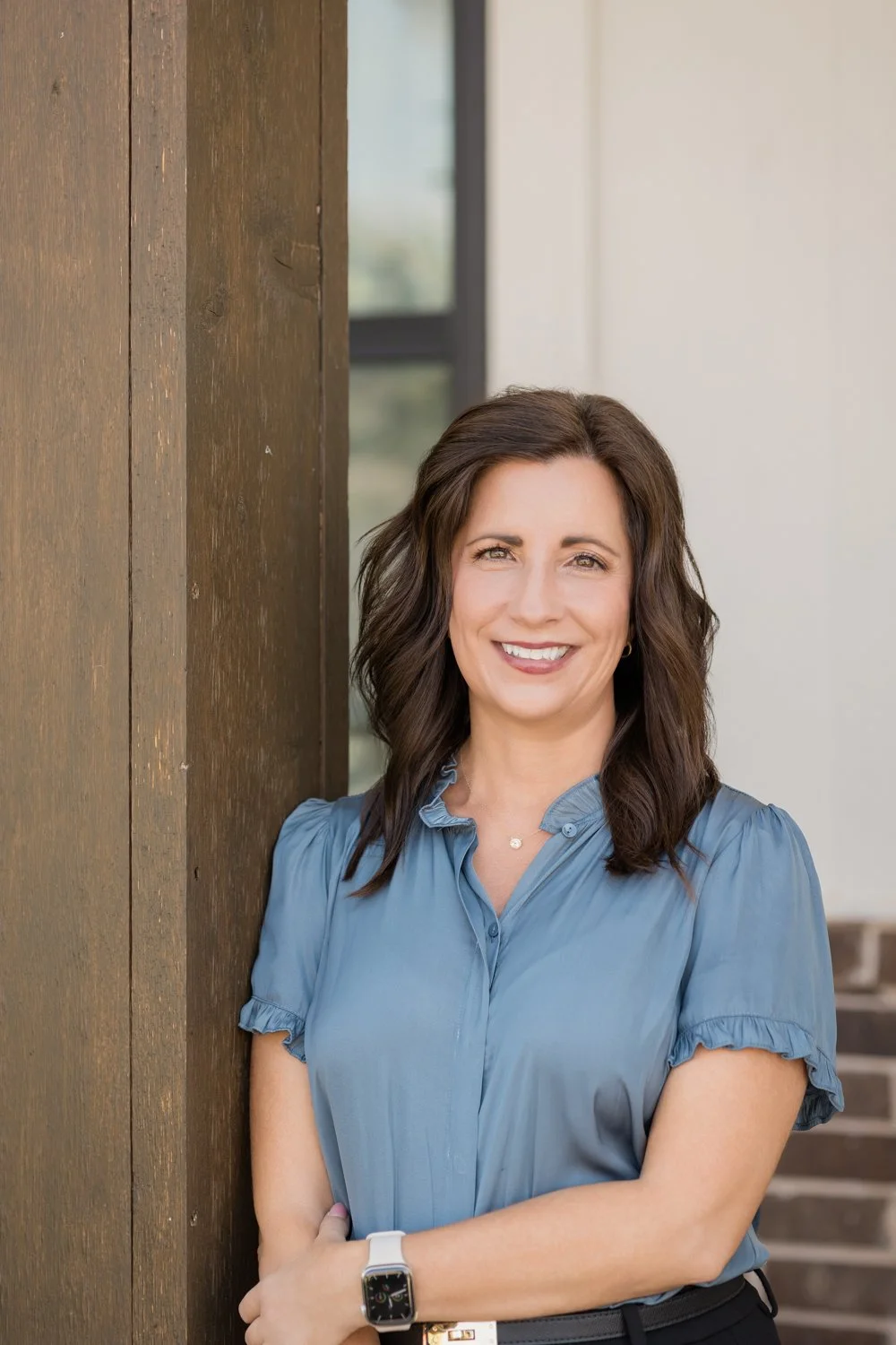 OKC headshot photographer capturing business professional inside model home