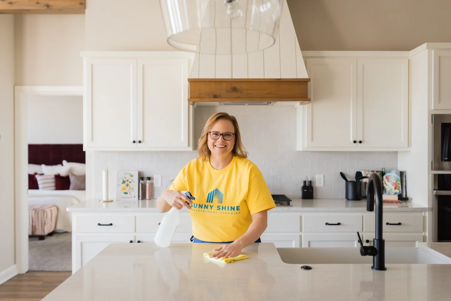 Trust-focused team photography for a residential cleaning company