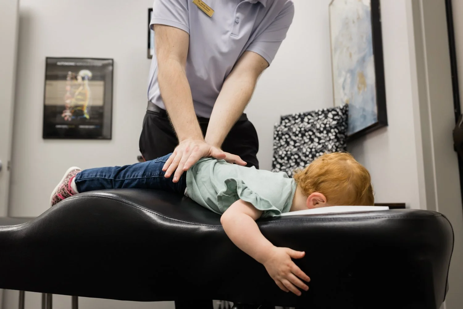 Wide angle view of modern chiropractic office in OKC