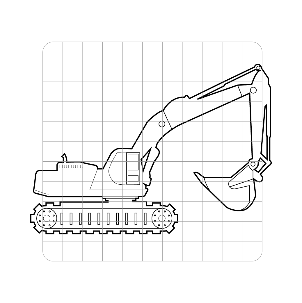Digger on gridded lines