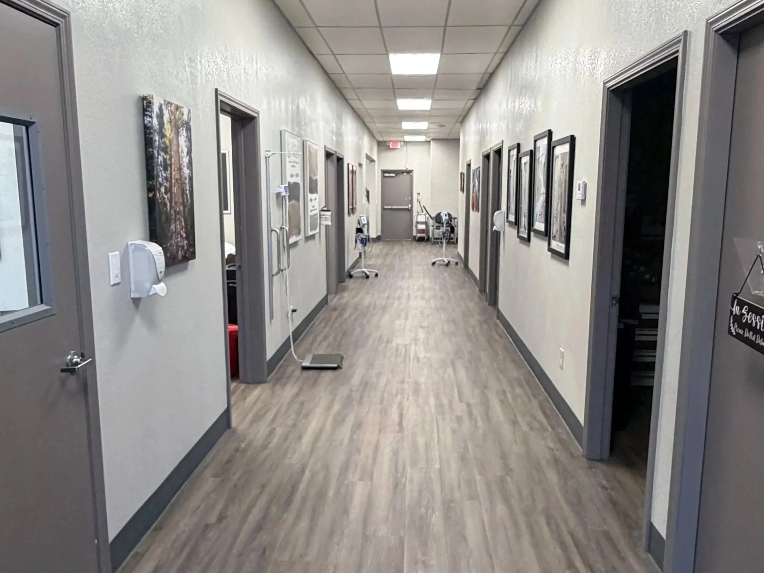 Hallway number 2 with exam rooms, facing south