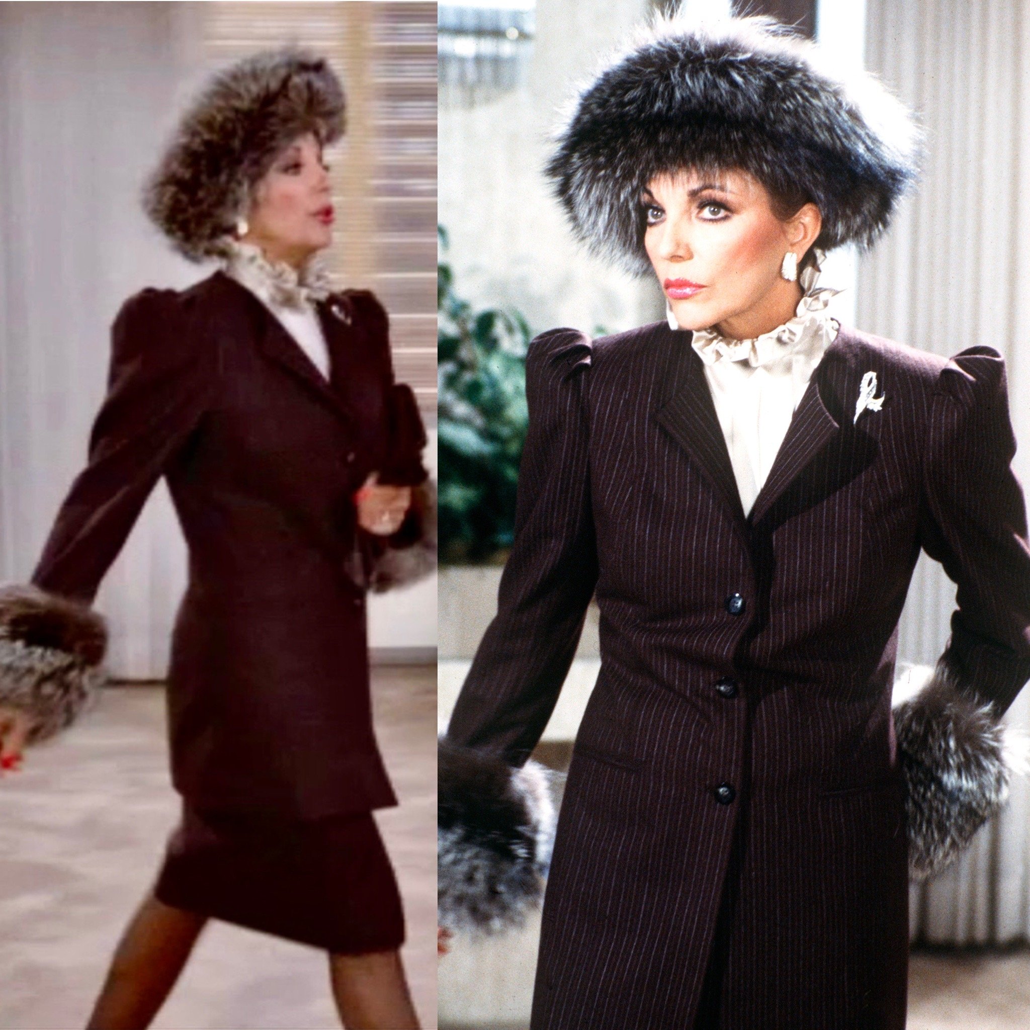 WANTED: Brown Striped Joan Collins "Dynasty" Suit