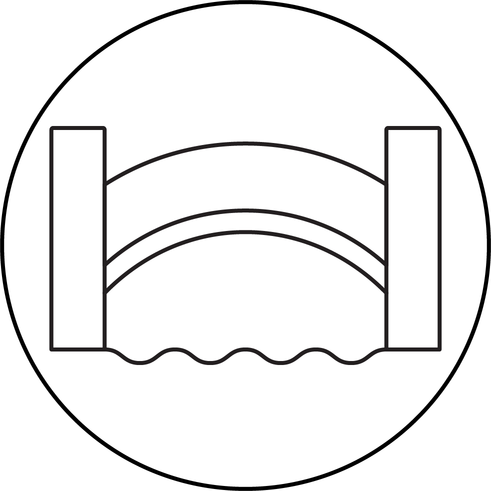 Geometric drawing of an outline square with sections divided by vertical, horizontal, and diagonal lines.