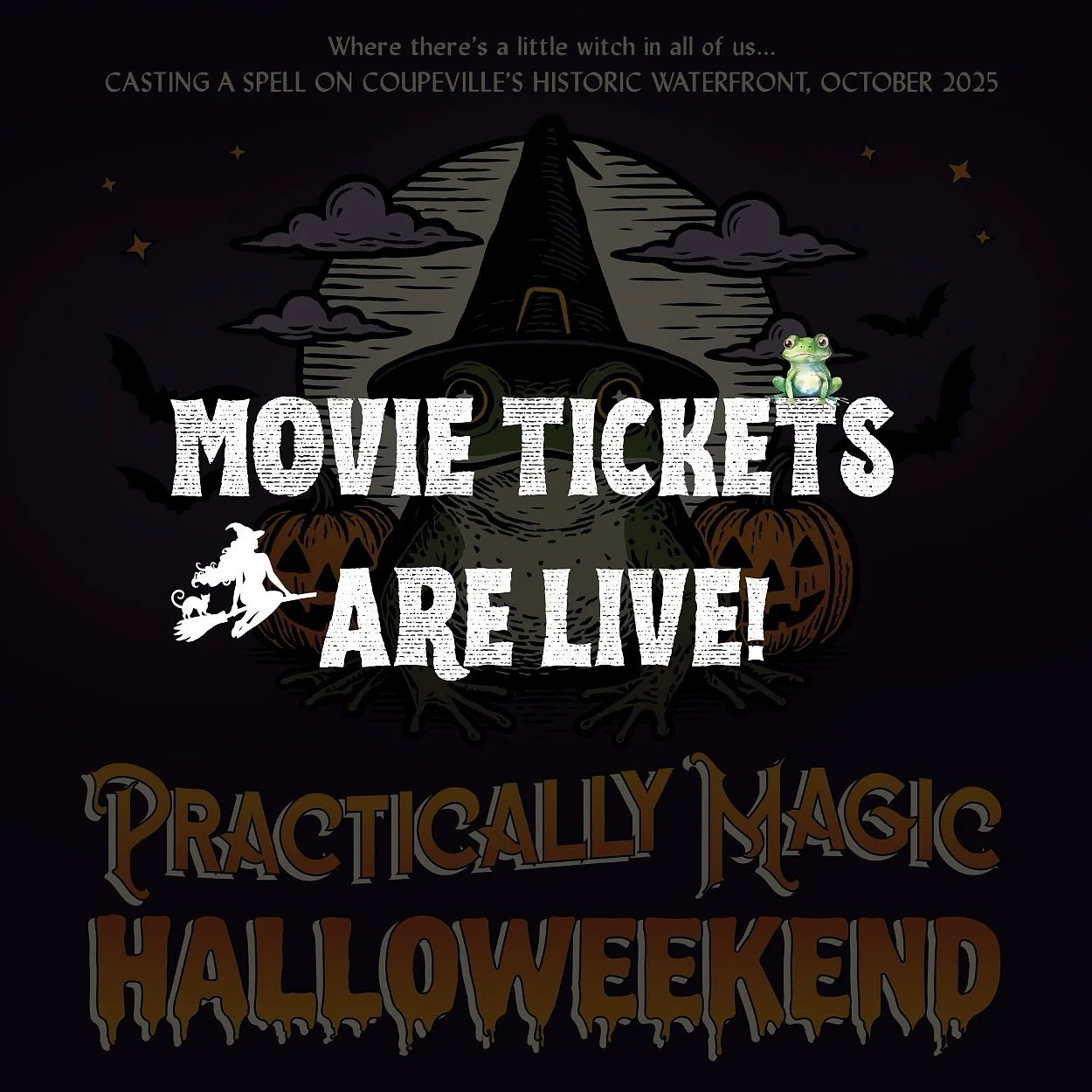 Tickets are available and moving FAST! Over 200 tickets were sold yesterday. If you&rsquo;re thinking about it, just buy the tickets! 😁
.
Witchy, welcoming, and picture-perfect, Coupeville comes alive each October with Halloween spirit! Come celebra