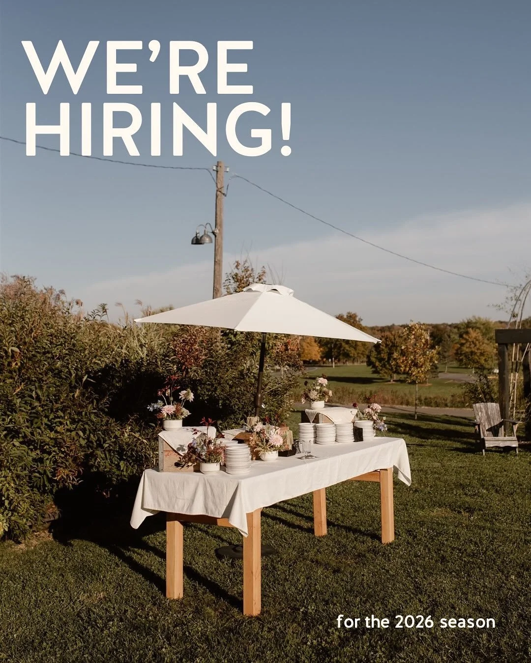 WE&rsquo;RE BACK AT IT! 

Wanna join our already fantastic team?

We&rsquo;ve got 3 solid venues loaded up with weddings, dinners and a few other things up our sleeves. 

We&rsquo;re looking for a few choice folks to round out our already kick ass te