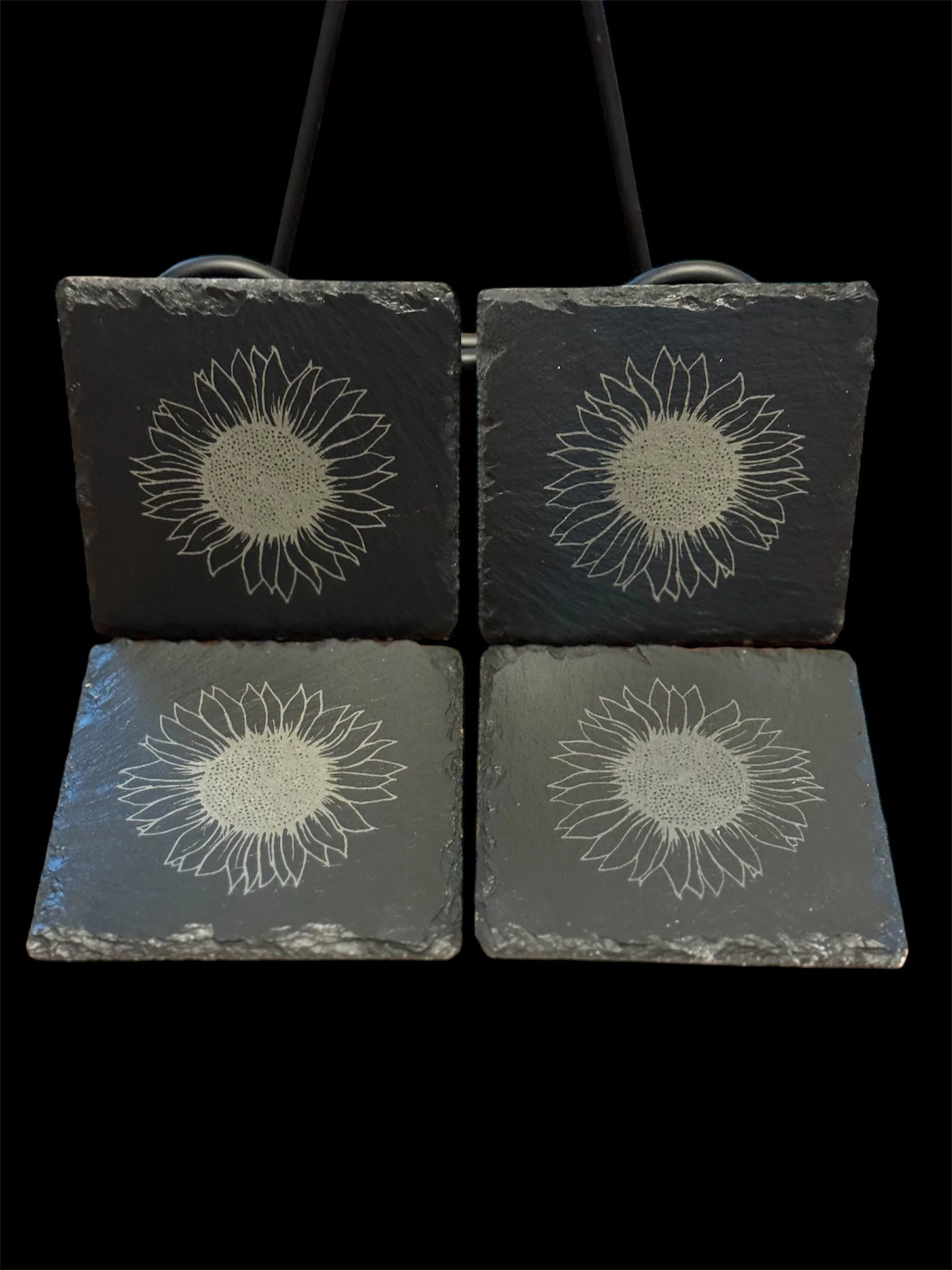 set of 4 slate coasters 4" x 4" - $20.00