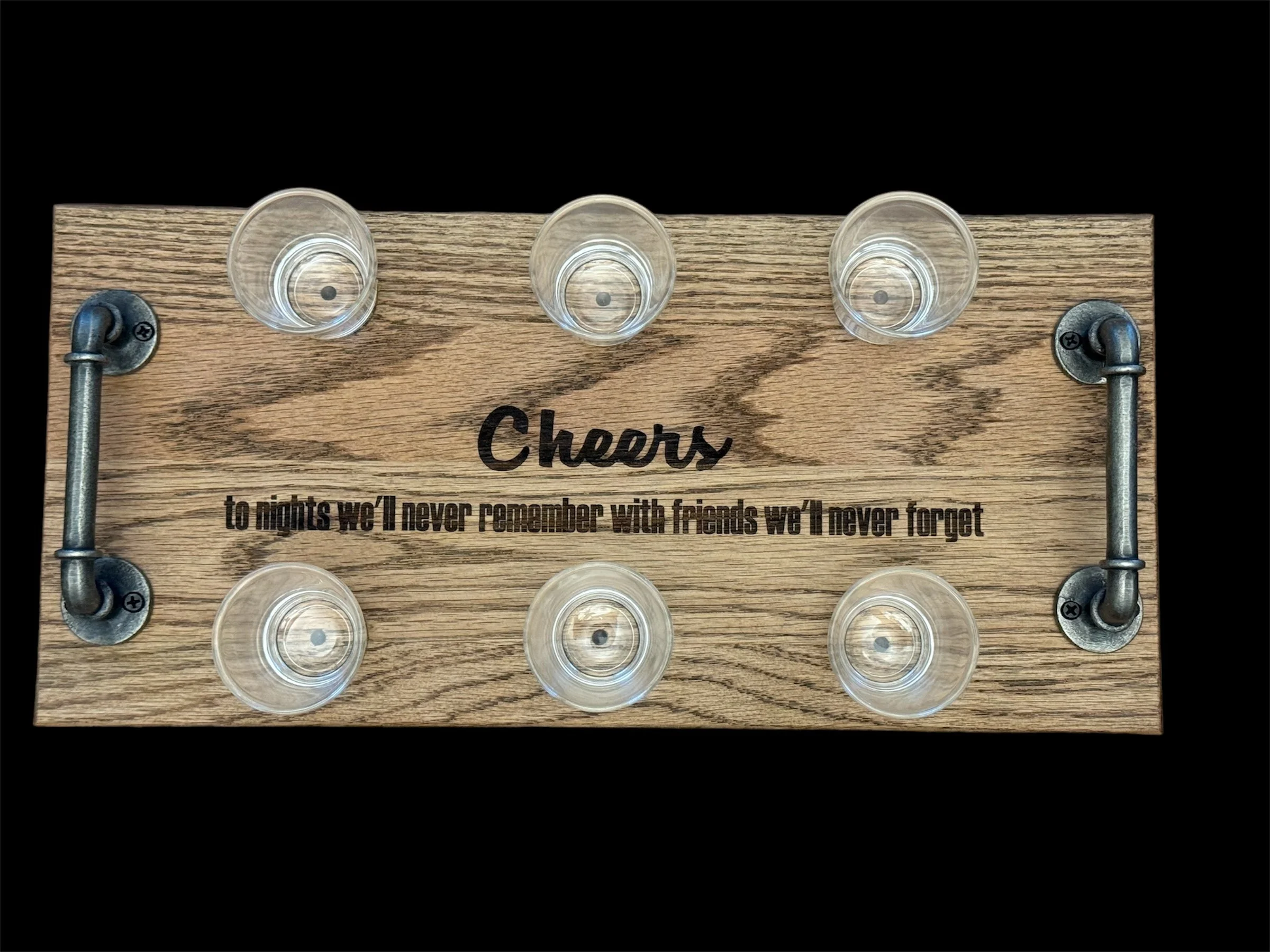 Shot board with glasses - $45.00
