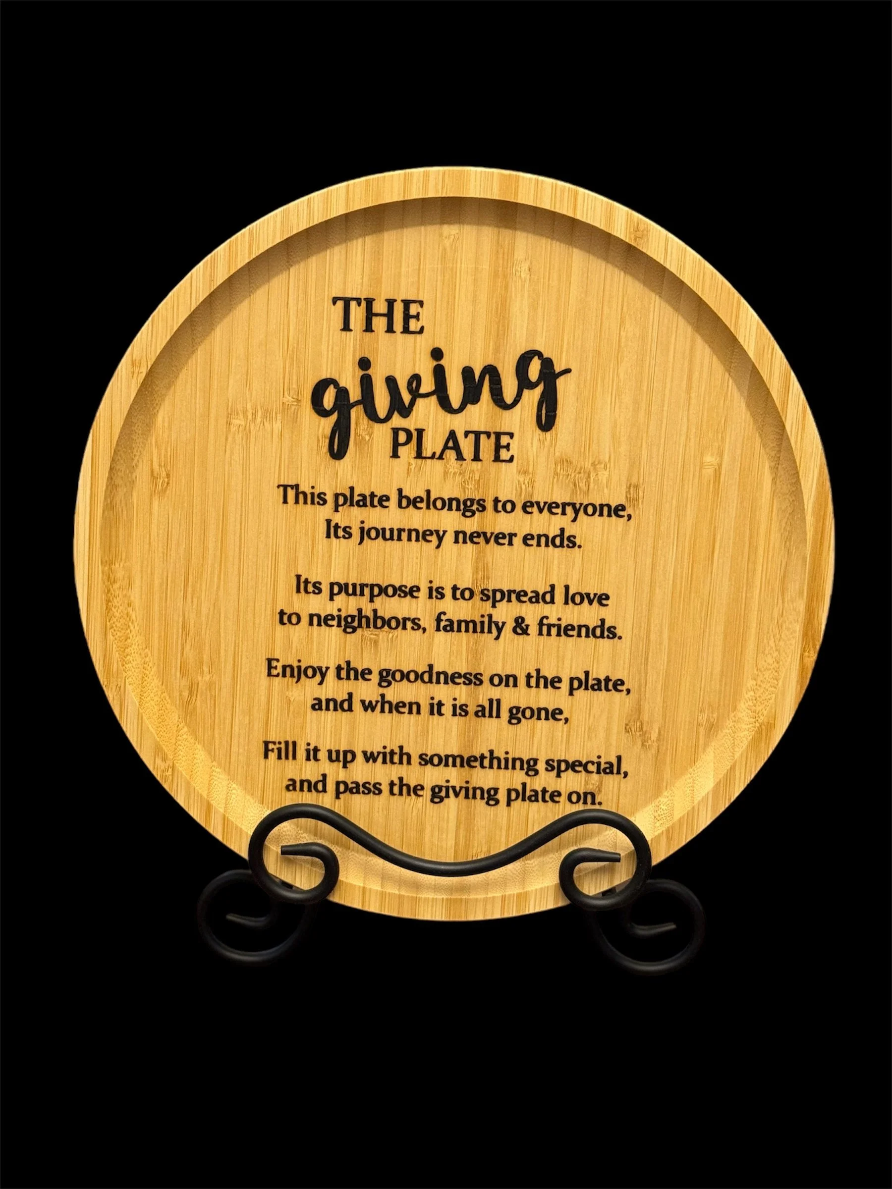 12" round Giving plate - $25.00