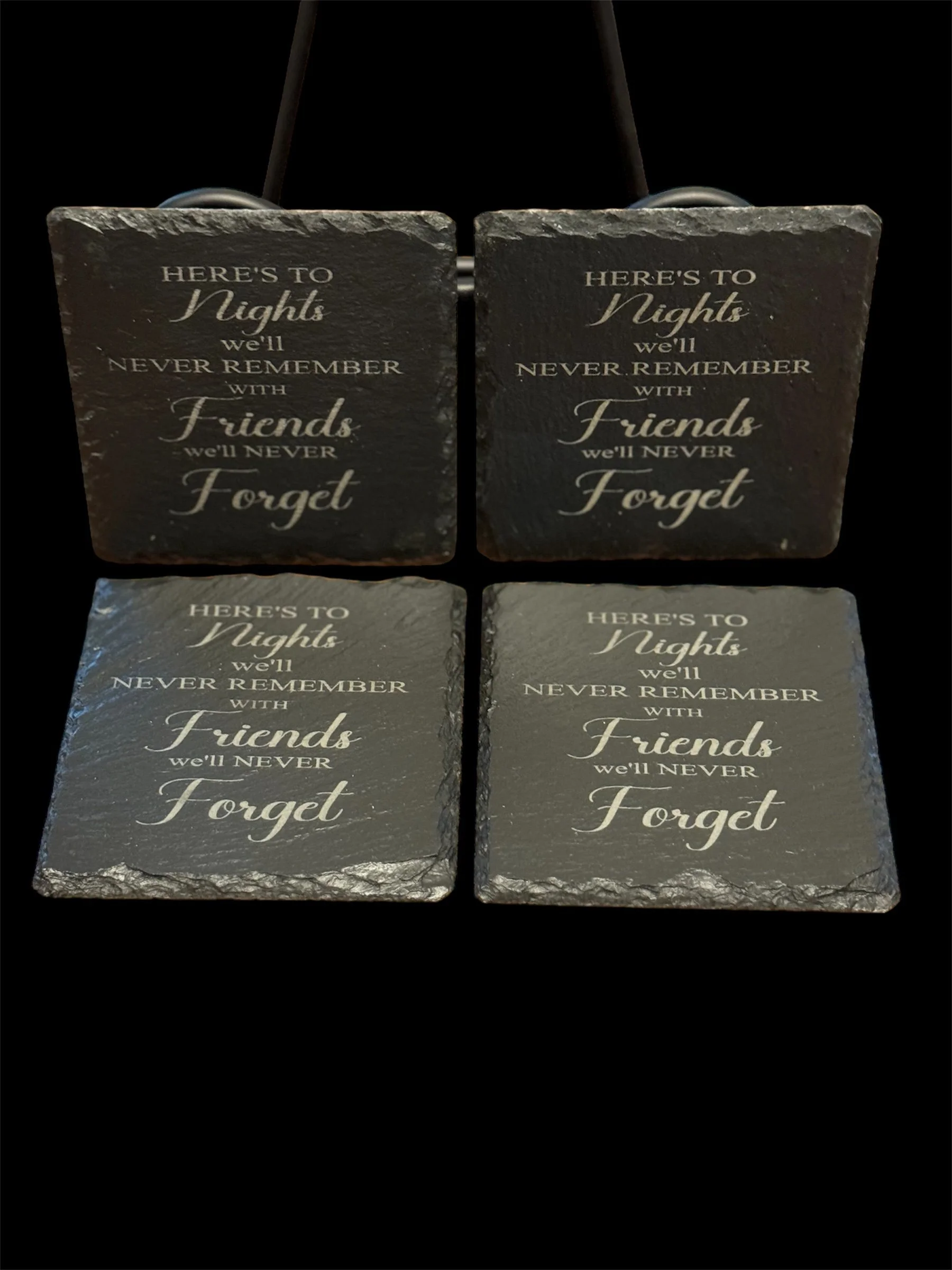 set of 4 slate coasters 4" x 4" - $20.00