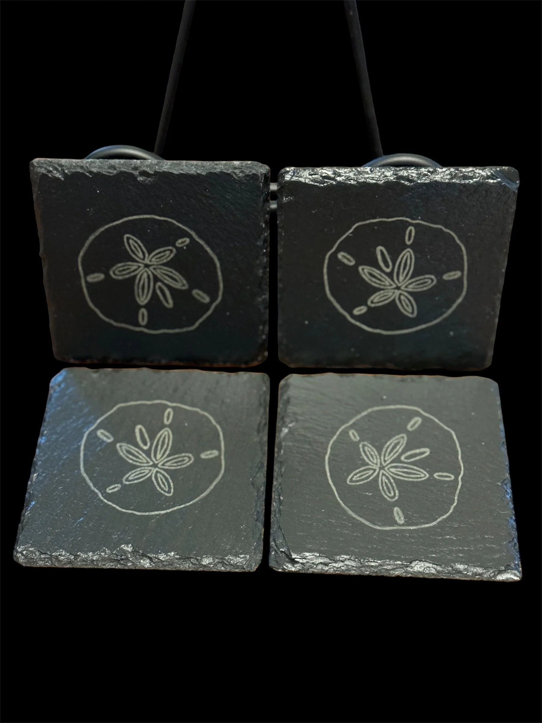 set of 4 slate coasters 4" x 4" - $20.00