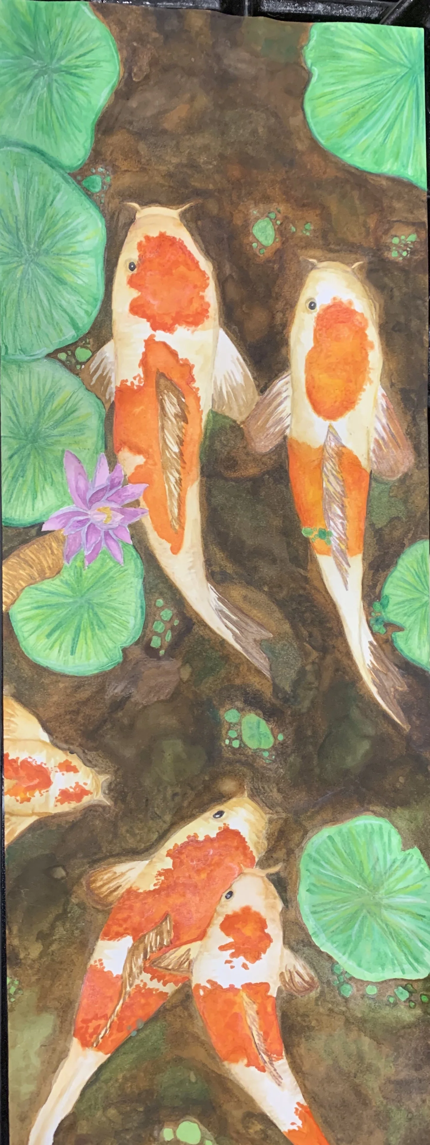 Watercolor on paper 12x32