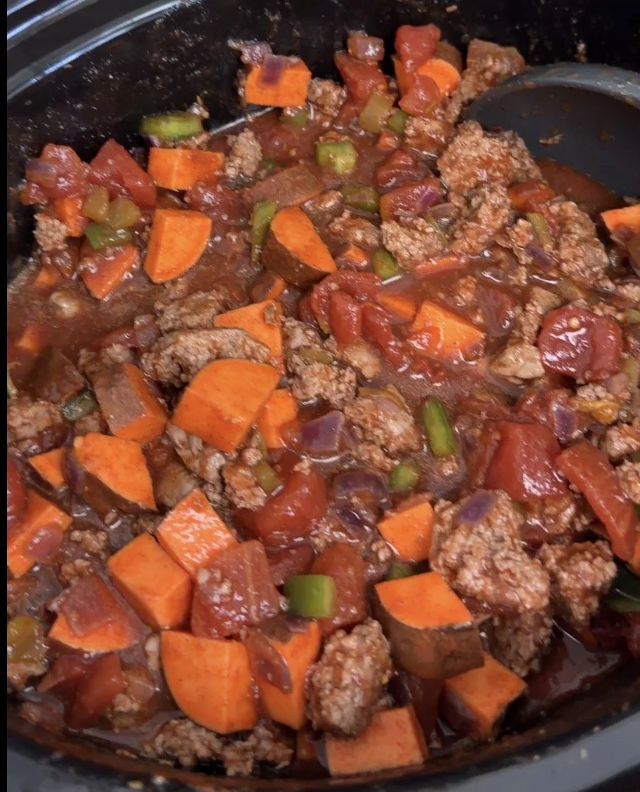 Turkey &amp; sweet potato chili (no beans)