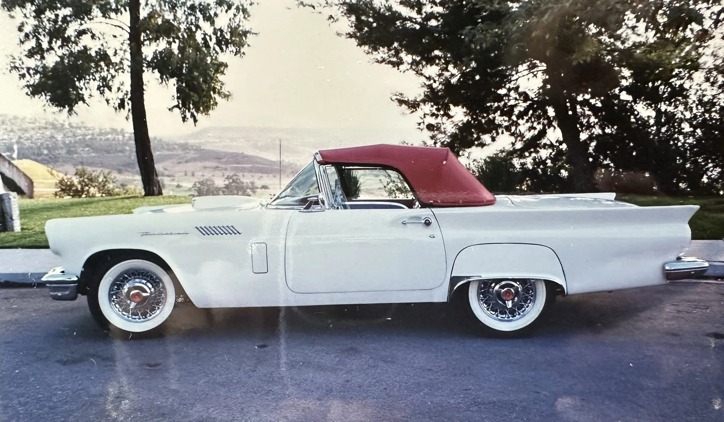 Bill and Dee's 57 Thunderbird, white with red top