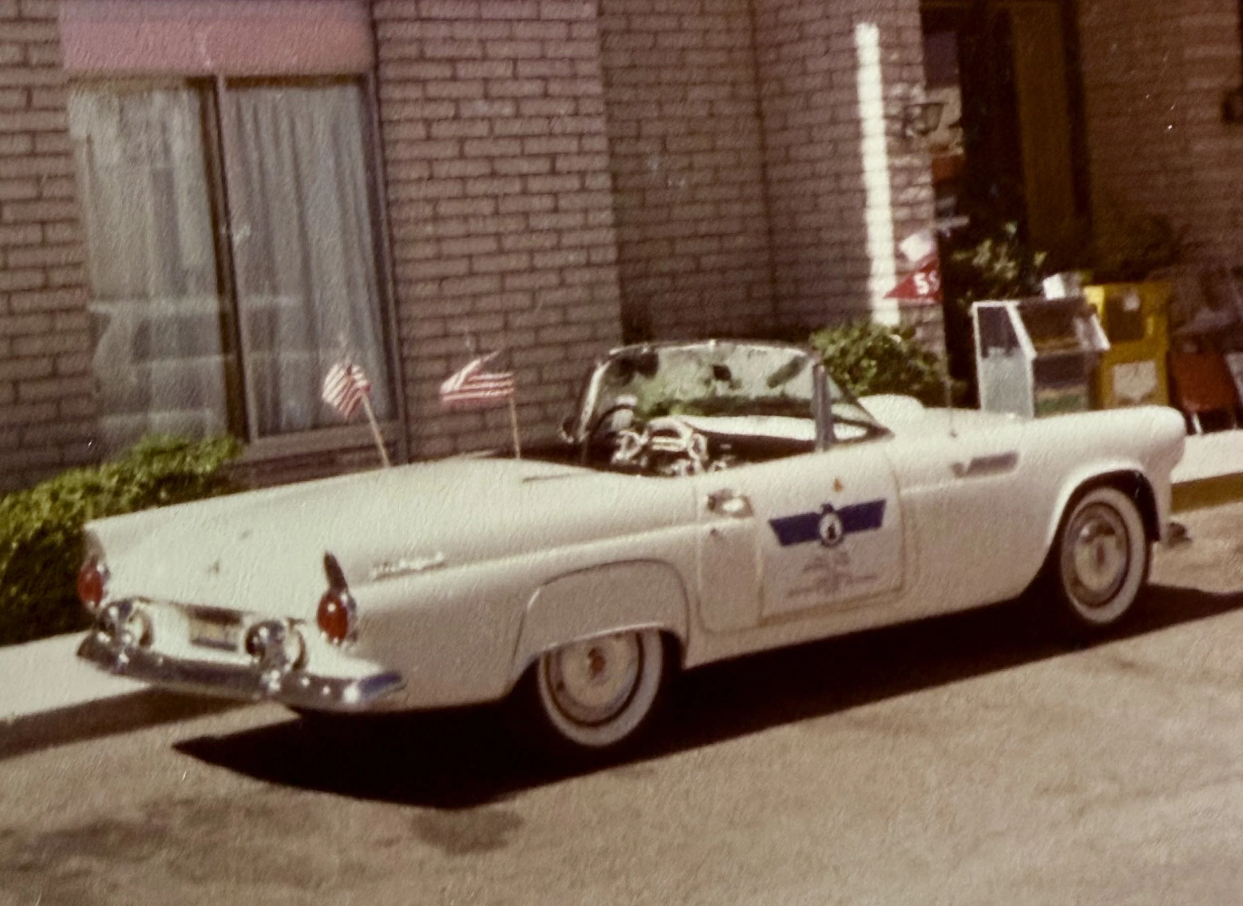 Vintage photo of Sam's vintage convertible Baby Bird in white