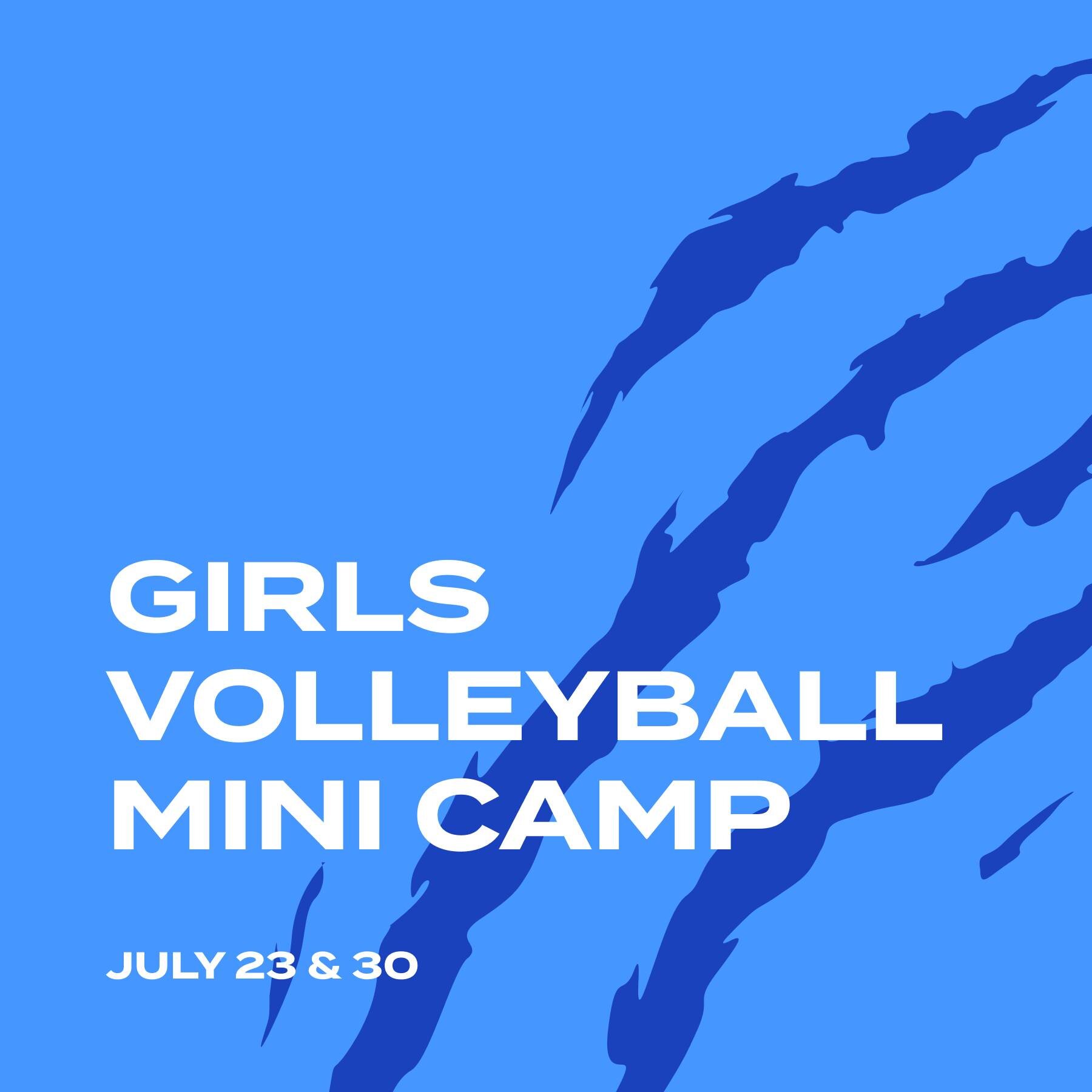 UPDATED POST: SAVE THE DATE!

Free Cougar Mini Volleyball Camps for Middle School and High School Girls:

July 23 &amp; 30 @ Calvary Bible Church

8:30am-10:30am-High School
10:30am-12:30pm-Middle School

Registration will open in the spring