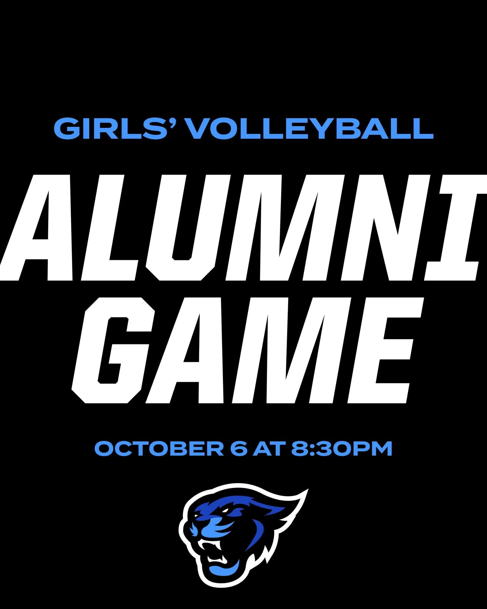 GIRLS VOLLEYBALL ALUMNI GAME IS COMING

Join us Monday, October 6 at 8:30pm at The Point!

ARE YOU AN ALUM?
Email Anna Steinke at volleyballadmin@kalamazoocougars.com if you're planning on playing&mdash;and help us spread the word!