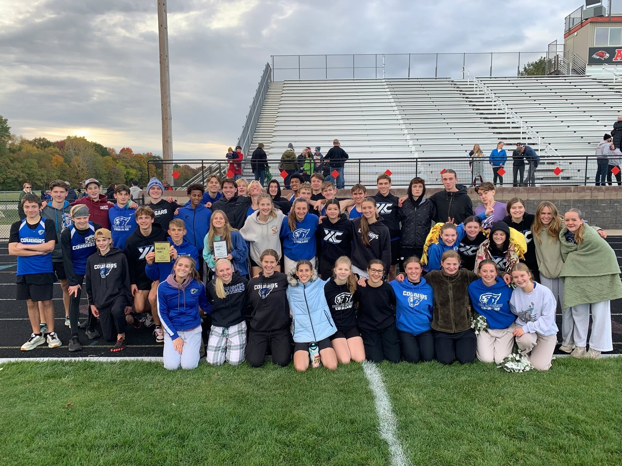 LET'S HEAR IT FOR OUR KALAMAZOO COUGAR CROSS COUNTRY TEAMS!

Boys took first in State and the girls took second! What a great way to cap off another great season!