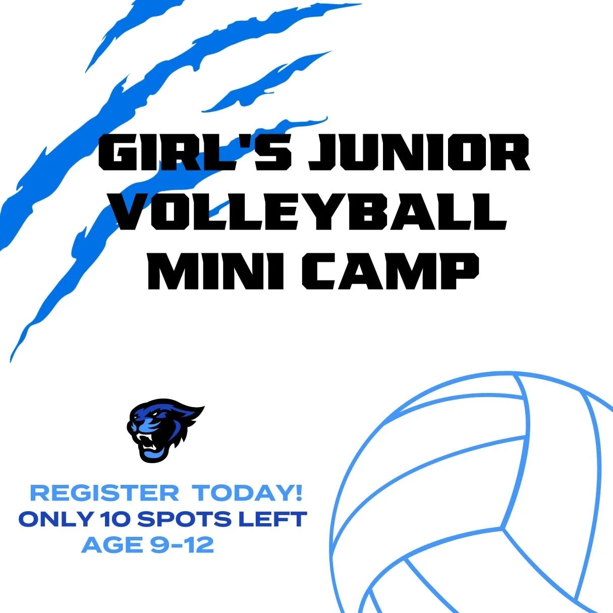 Thank you for all of the athletes that have signed up for the Kalamazoo Cougar Junior volleyball camp! We are getting ready to close online registration and wanted to give one last chance for any other players that want to join.

We currently have ab