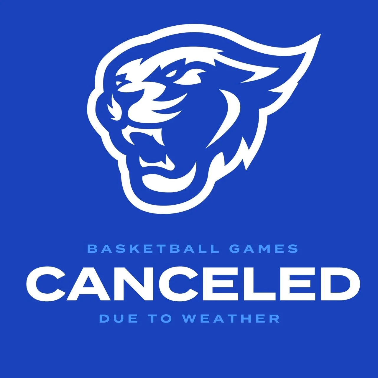 All basketball games scheduled for tonight are canceled due to weather. Please stay safe and warm.