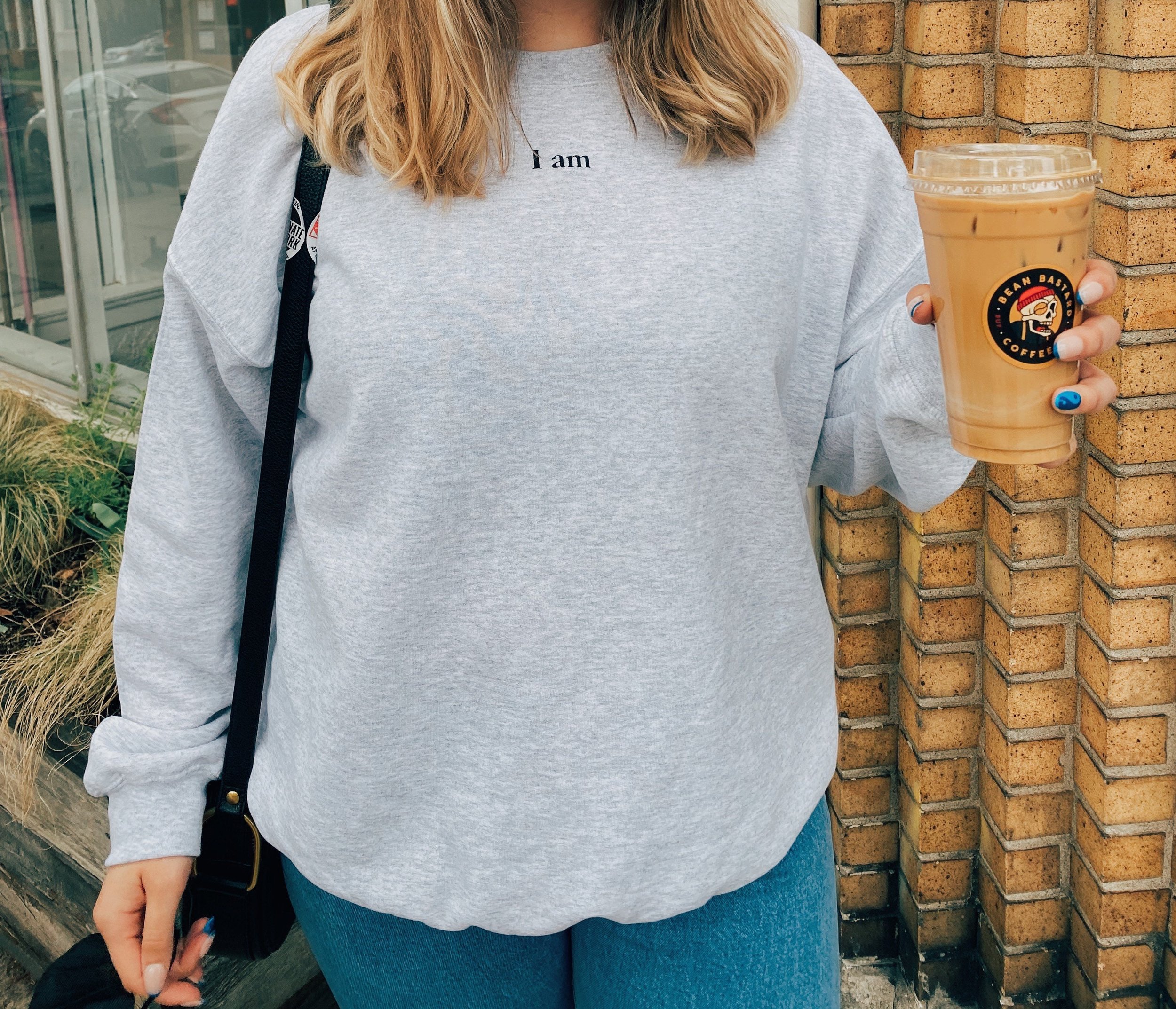 Ash Gray 'I Am' Affirmation Crewneck