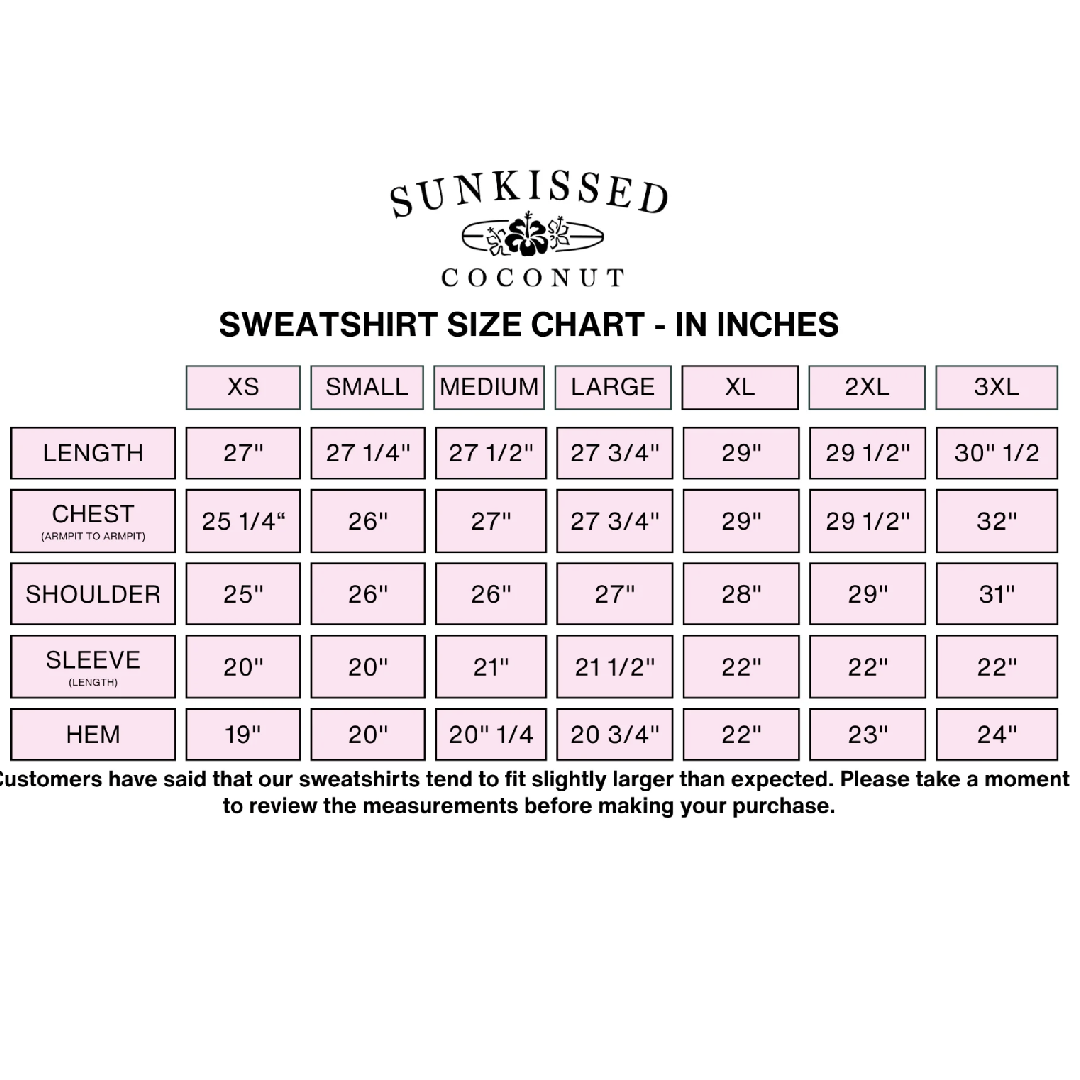 SUNKISSED COCONUT MOCKNECK SIZE CHART